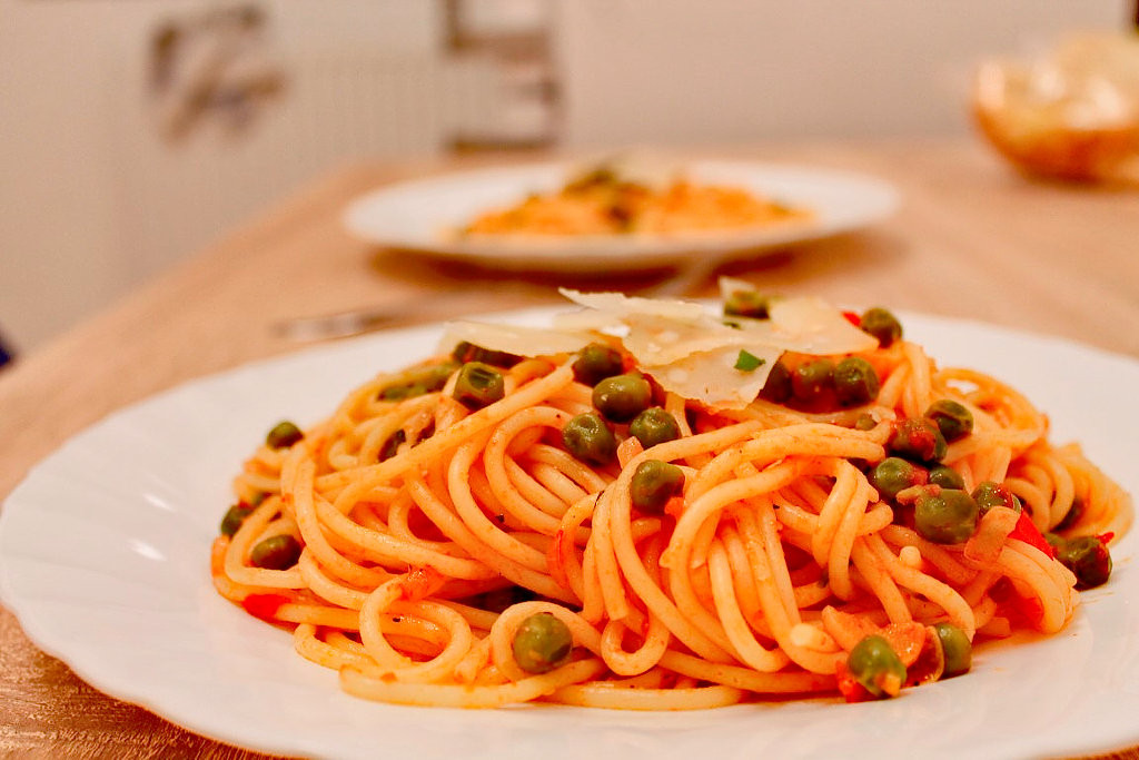 spaghete cu mazare